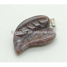 Wholesale natural rhodonite leaf pendant